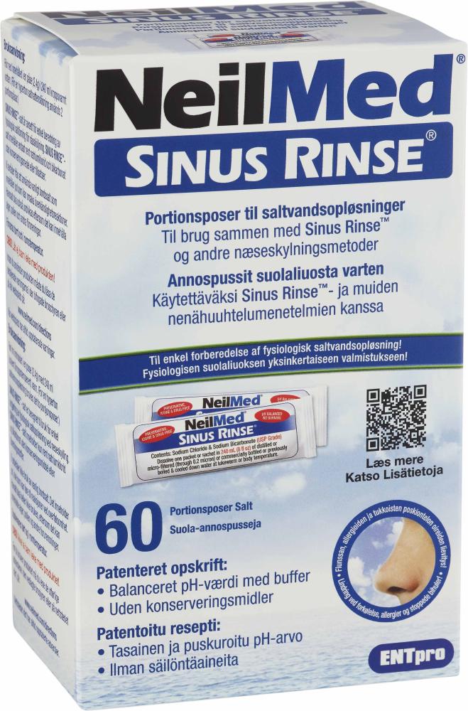 NeilMed Sinus Rinse suola-annospussi 60 kpl