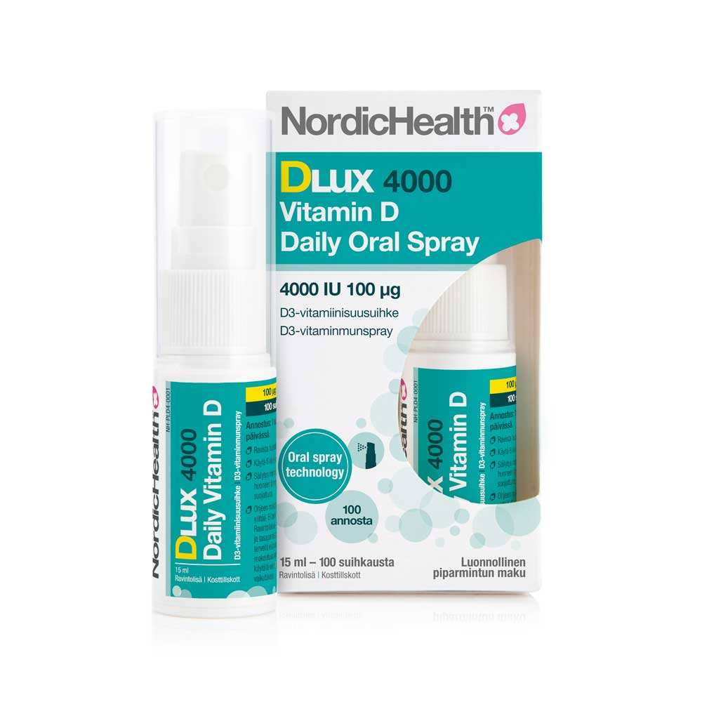 Nordic Health DLux 4000 D3-vitamiinisuihke 100 µg 15 ml