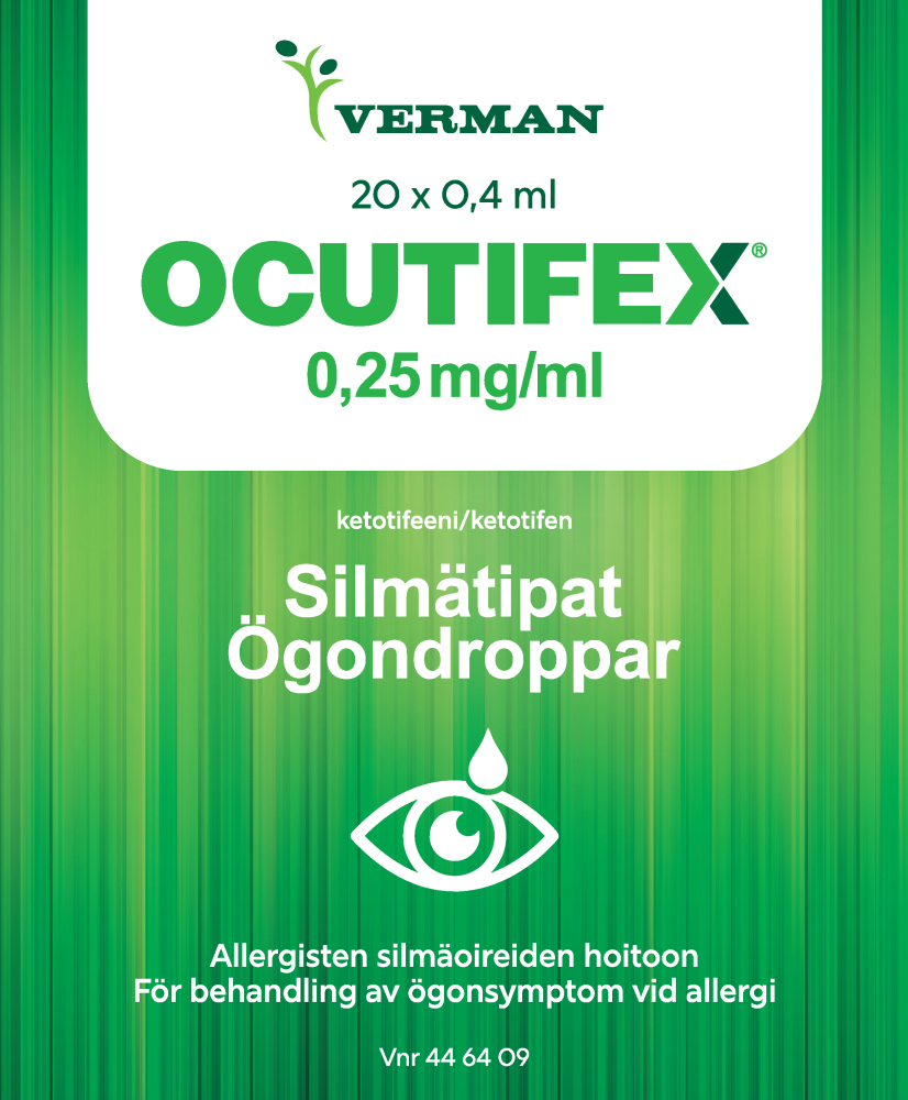 OCUTIFEX 0,25 mg/ml allergiasilmätipat -Eri pakkauskokoja