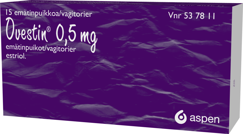 OVESTIN 0,5 mg -emätinpuikot - eri kokoja
