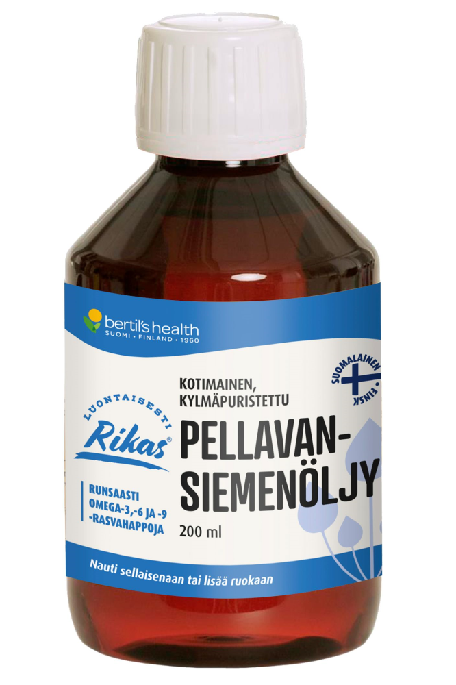 Kotimainen kylmäpuristettu Pellavansiemenoljy 200 ml