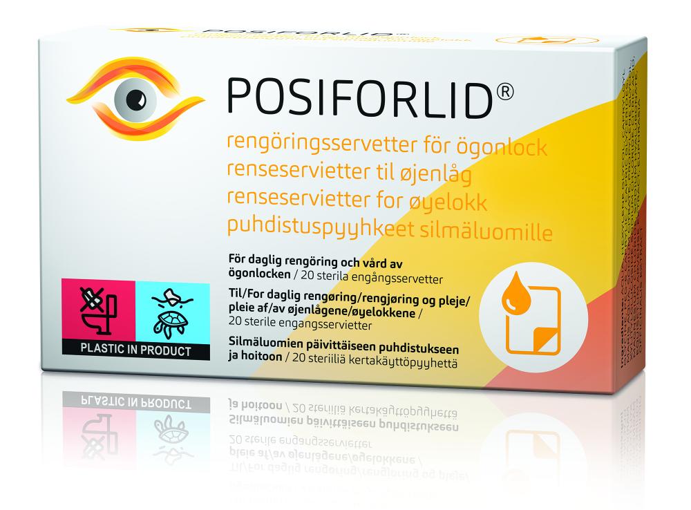 Posiforlid puhdistuspyyhkeet silmäluomille 20 kpl