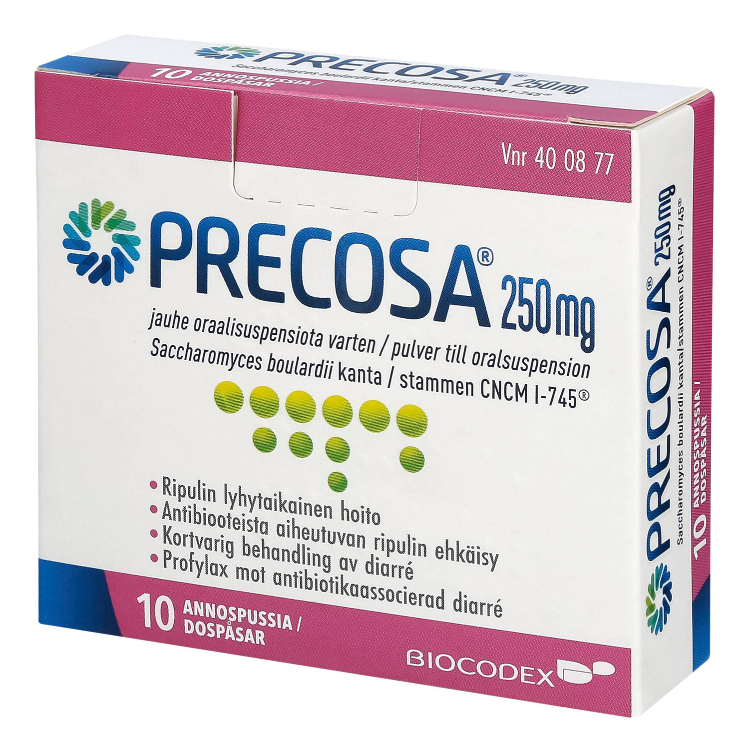 PRECOSA 250 mg jauhe liuosta varten annospussi, eri pakkauskokoja