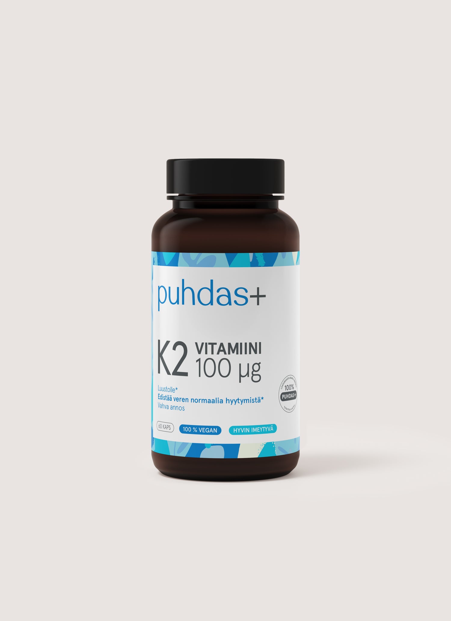 Puhdas+ K2-Vitamiini 100 µg 60 vegekapselia