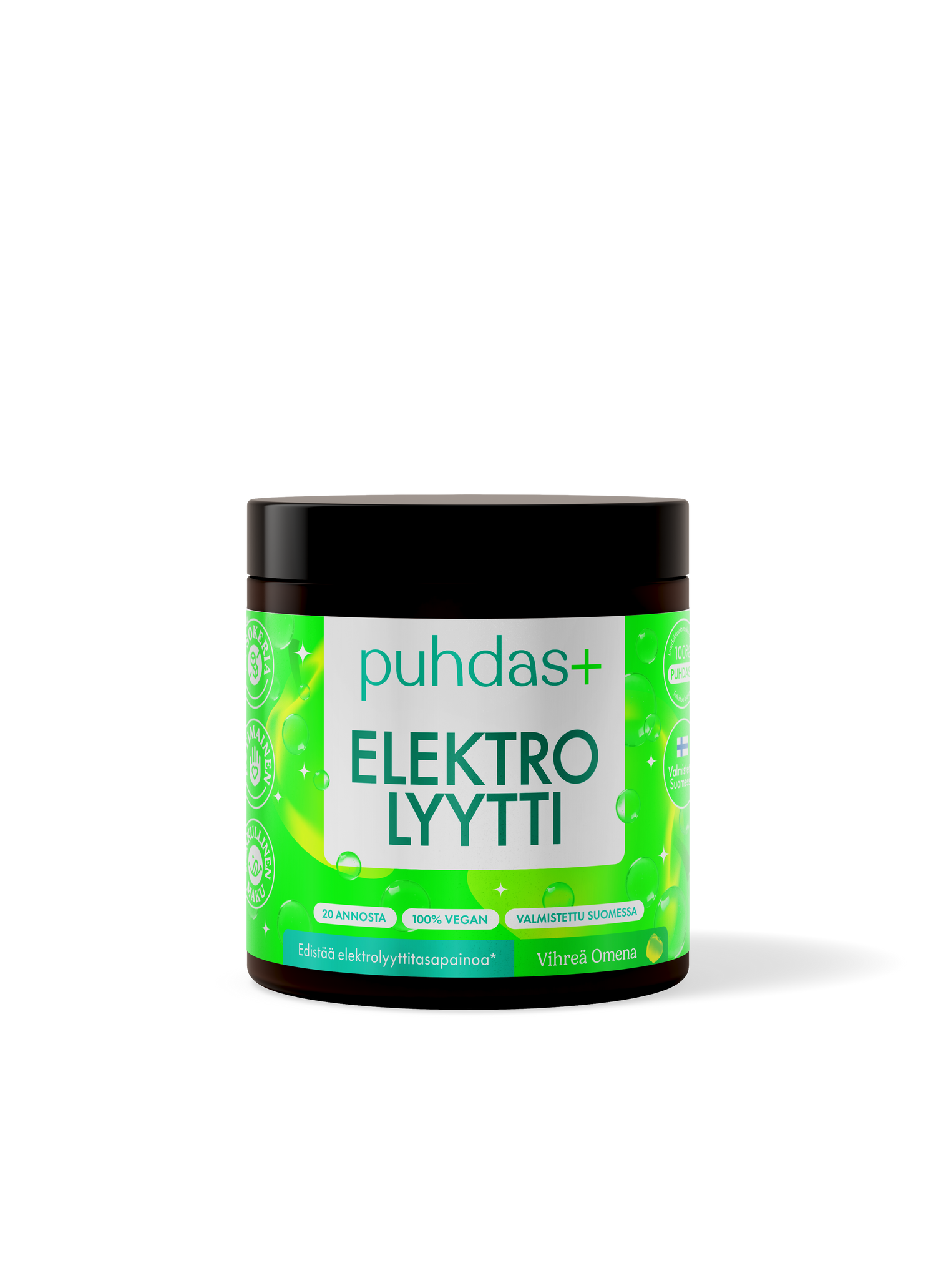 Puhdas+ Elektrolyyttijauhe Vihreä Omena 120 g