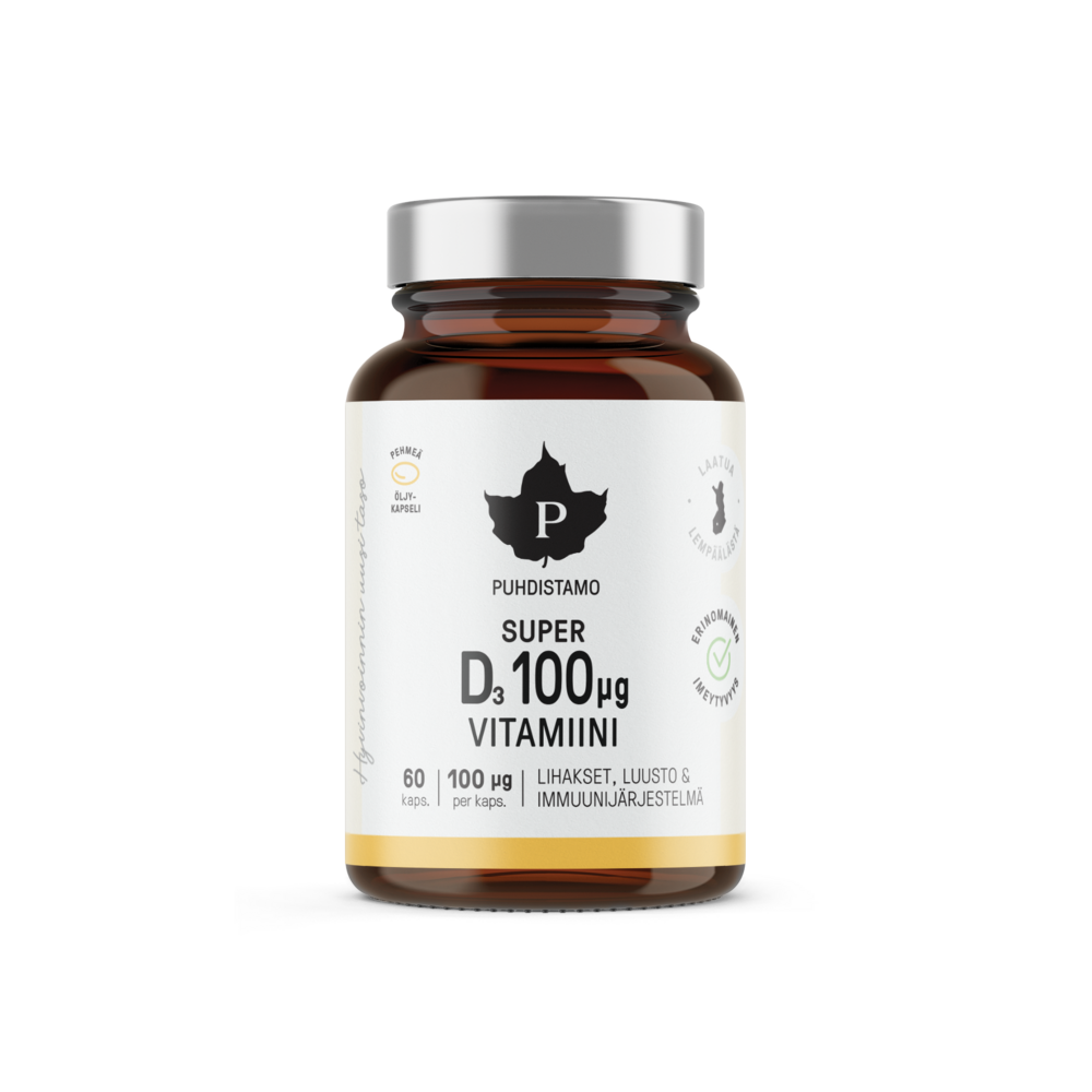 Puhdistamo Super D-vitamiini 100ug 60 kaps