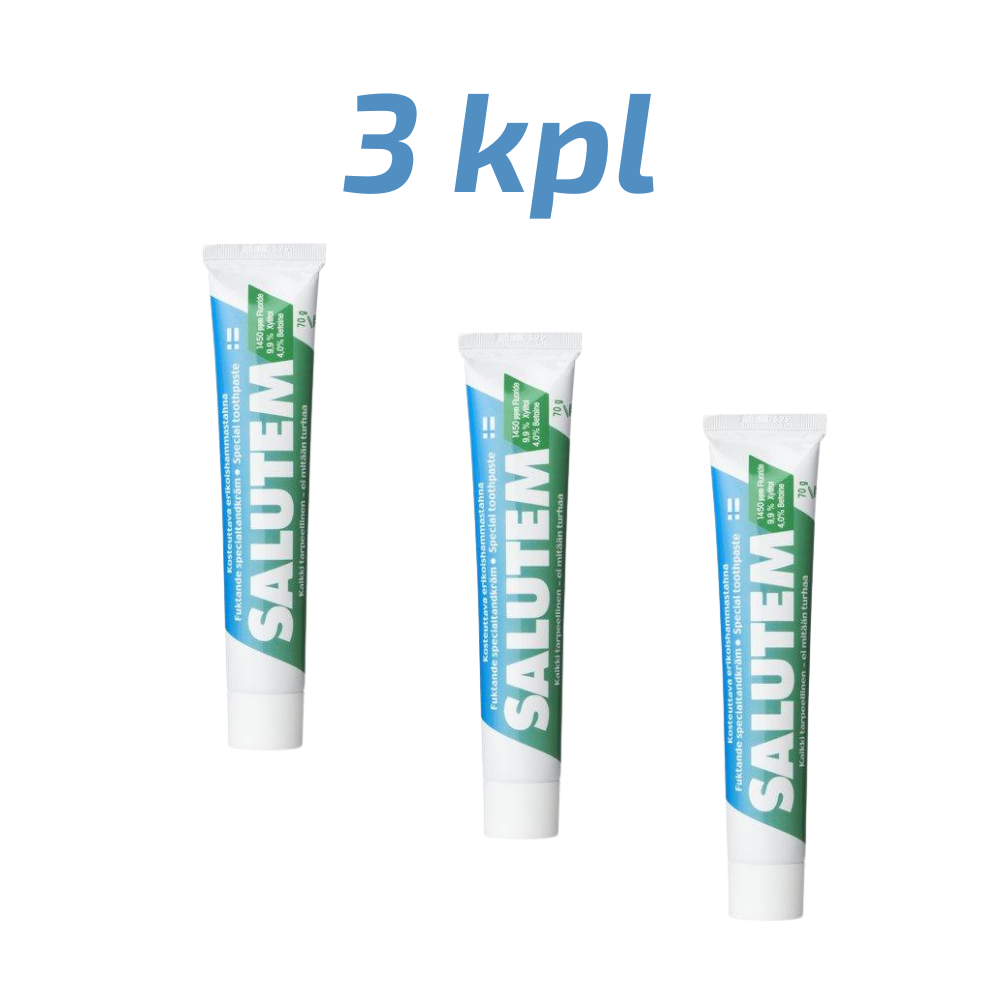 Salutem hammastahna 0,15% F säästöpakkaus 3 x 70g