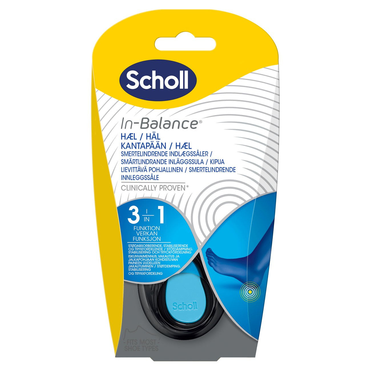 Scholl In Balance pohjallinen Kantapää 1 pari, eri kokoja