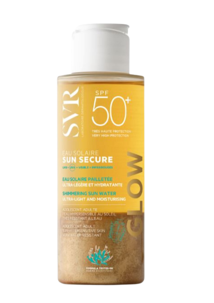 SVR SUN SECURE Eau Solaire Glow SPF50+ Aurinkovesi vartalolle 100 ml