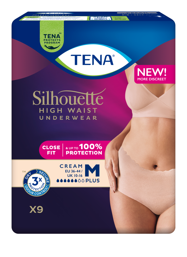 TENA Silhouette Plus M Cream High Waist 9 kpl