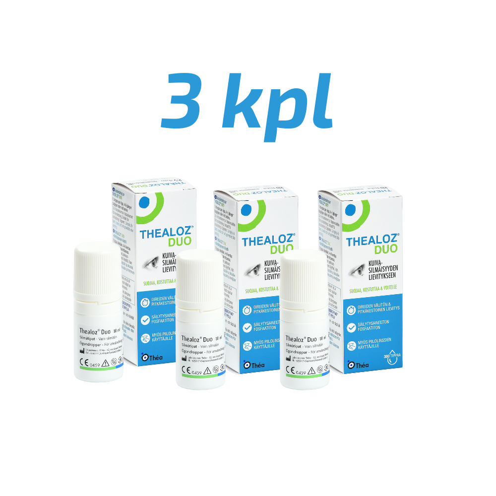 Thealoz Duo silmätipat säästöpakkaus 3 x 10 ml