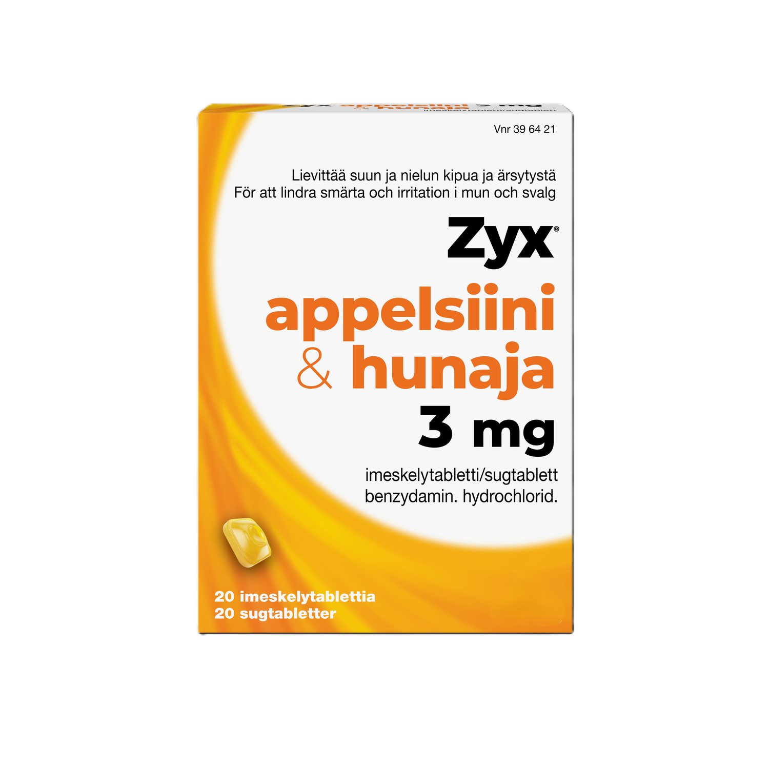 Zyx appelsiini & hunaja 3 mg imeskelytabletti