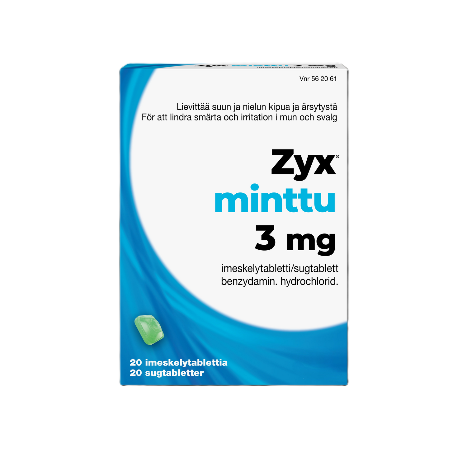 Zyx minttu 3 mg imeskelytabletti