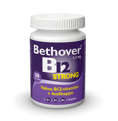 Bethover Strong B12 Mansikka - Eri pakkauskokoja