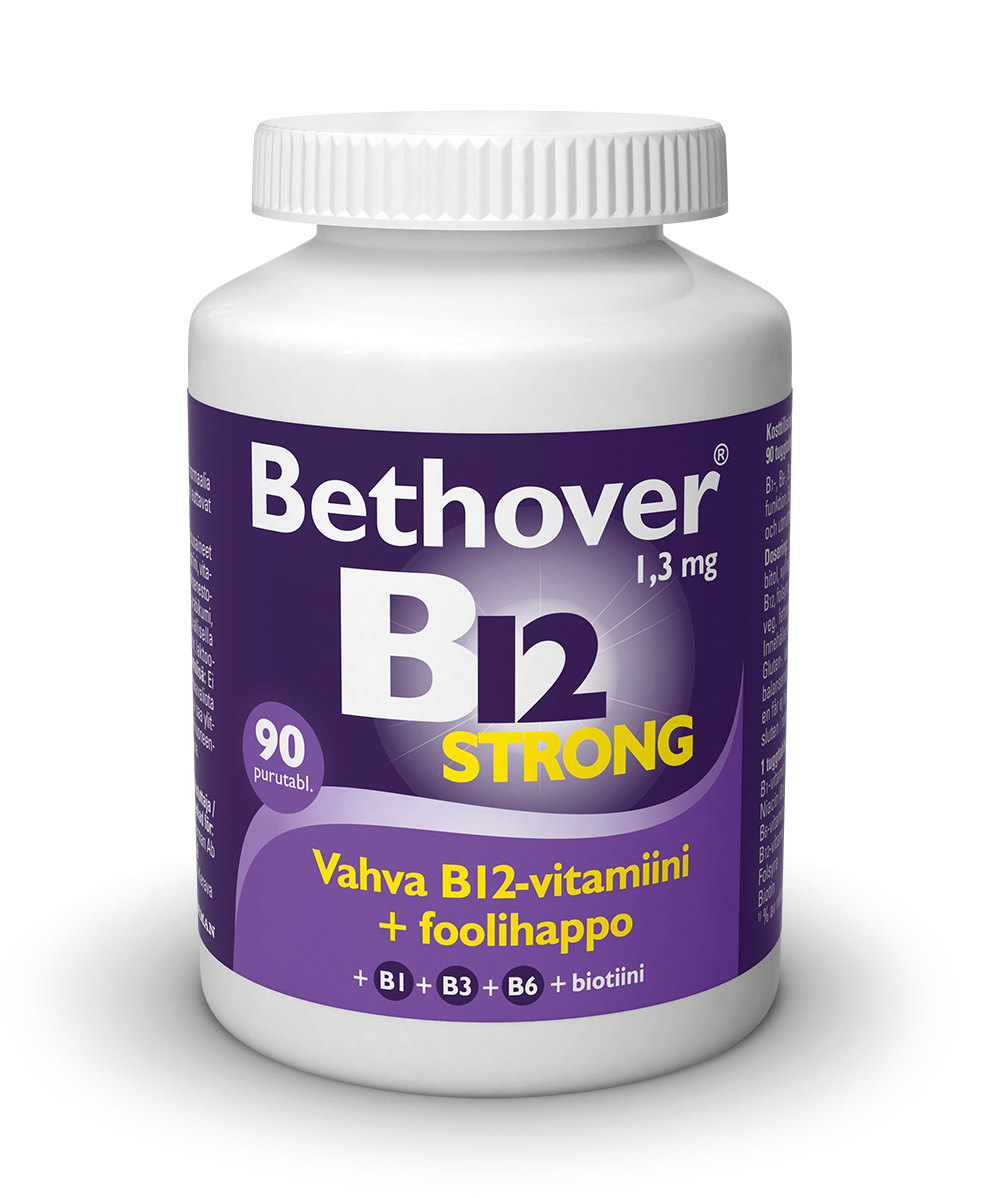 Bethover Vahva B12 Mansikka - Eri pakkauskokoja