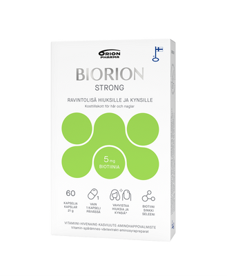 Biorion Strong 5 mg 60 kaps ravintolisä kynsille ja hiuksille