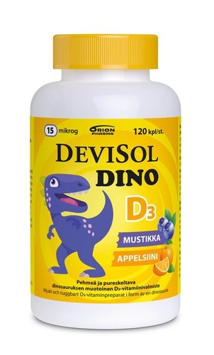 Devisol Dino D3 - pehmeä, pureskeltava D-vitamiinivalmiste 120 kpl