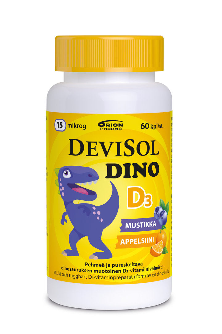 Devisol Dino D3 - pehmeä, pureskeltava D-vitamiinivalmiste 60 kpl
