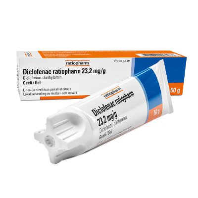 Diclofenac Ratiopharm geeli 23,2 mg/g - eri kokoja