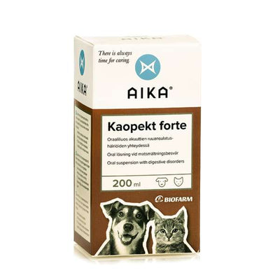 AIKA Kaopekt forte 200 ml -Oraaliliuos koirien ja kissojen akuuttien ruuansulatushäiriöiden yhteydessä huom päiväys 1.8.2024