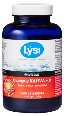 Lysi Omega-3 Vahva+D kaps 100 kpl