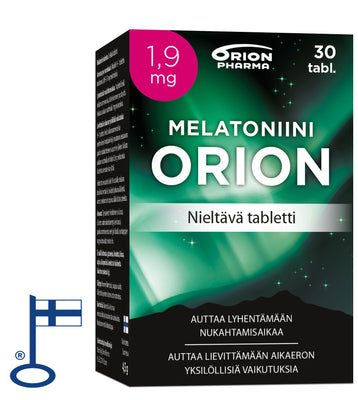 Melatoniini Orion nieltävä 1,9 mg 30 tablettia