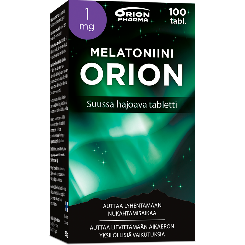 Melatoniini Orion 1 mg suussa hajoava tabletti 100 kpl