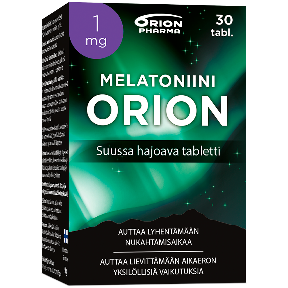 Melatoniini Orion 1 mg suussa hajoava tabletti 100 kpl