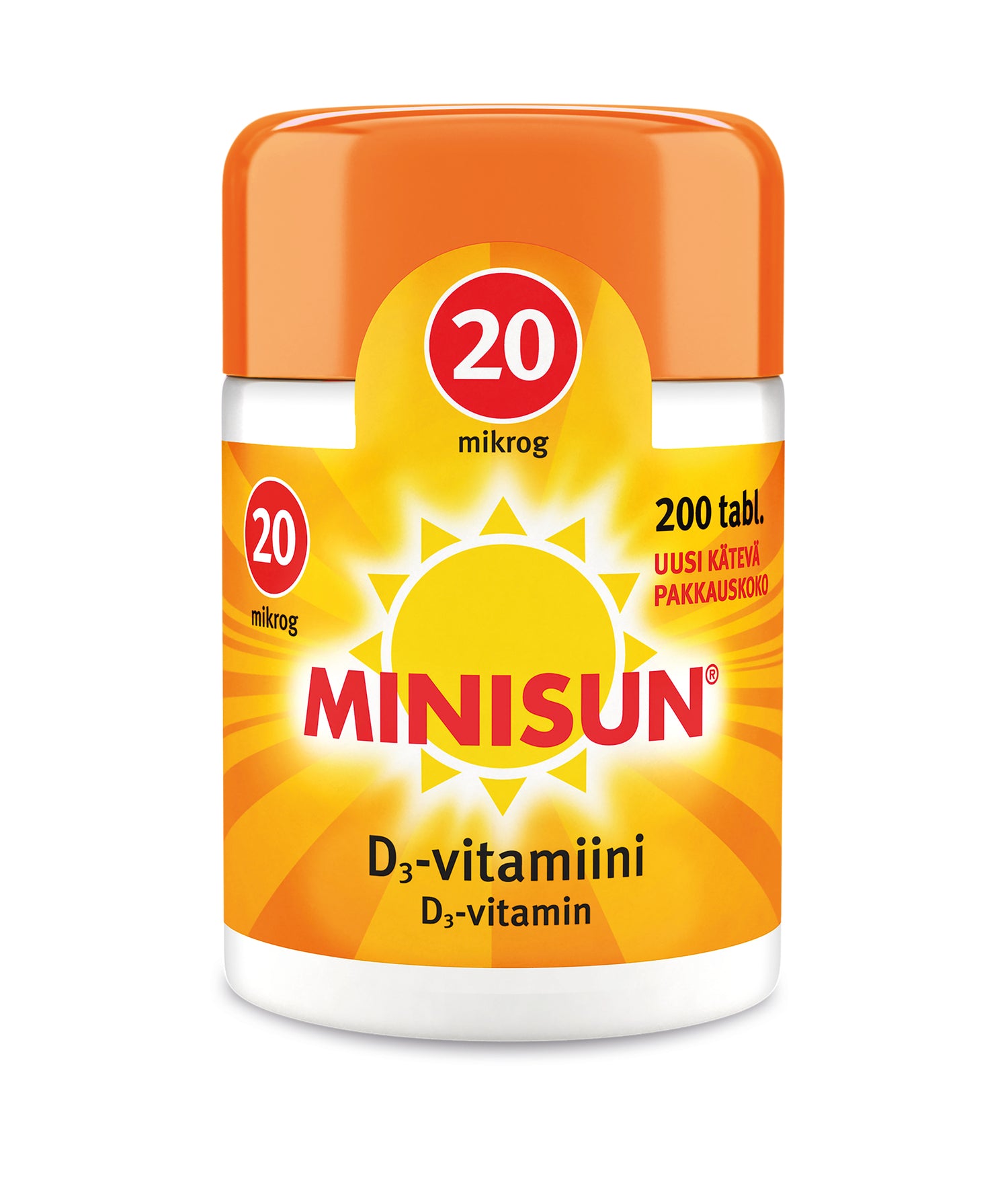 MINISUN D-VITAMIINI 20 MIKROG 200 tbl