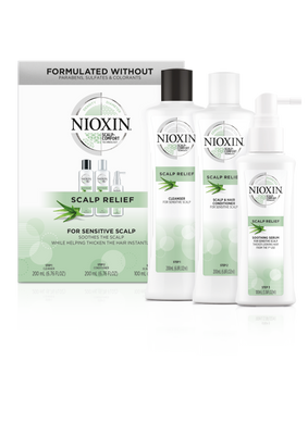 NIOXIN Kit Scalp Relief 200 / 200 / 100 ml -Herkälle hiuspohjalle paketti
