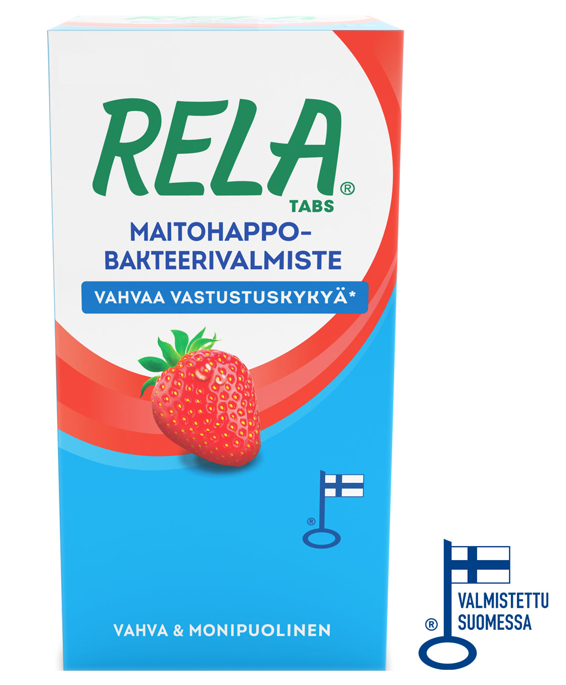 Rela Tabs Mansikka 90 purutablettia -pureskeltava maitohappobakteeri