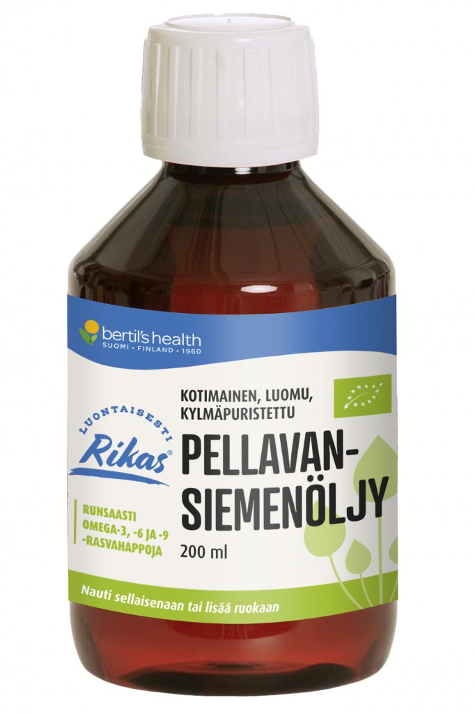 Kotimainen kylmäpuristettu Pellavansiemenoljy 200 ml