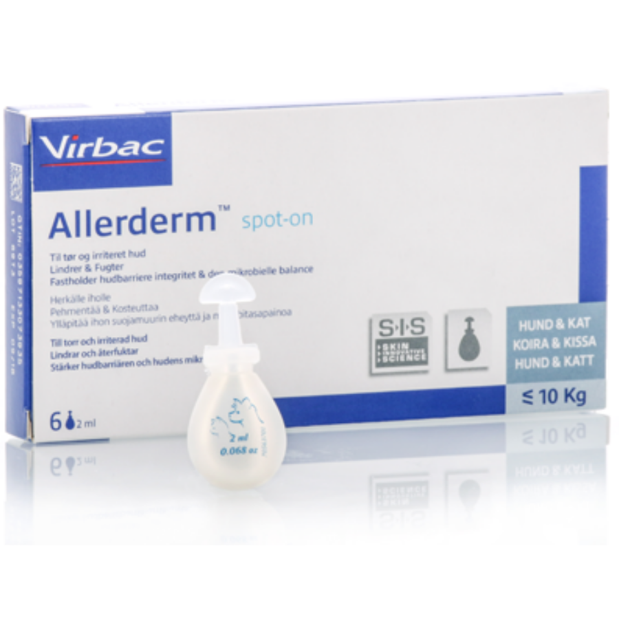 Allerderm Spot On -paikallisvaleluliuos eri kokoja