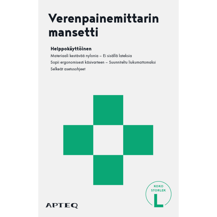 Apteq Verenpainemittarin mansetti -eri kokoja