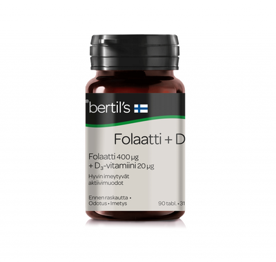 Bertil`s Folaatti + D-vitamiini HUOM PÄIVÄYS 31.8.2024