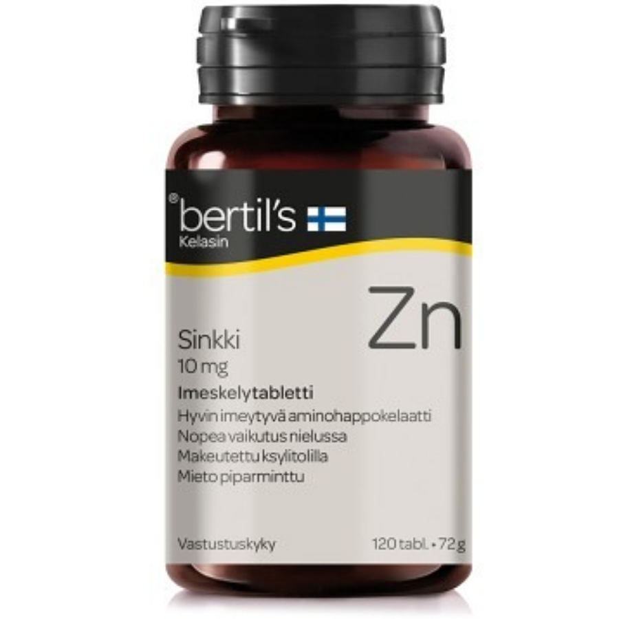 Bertil's Kelasin Sinkki 10 mg imeskelytabletti