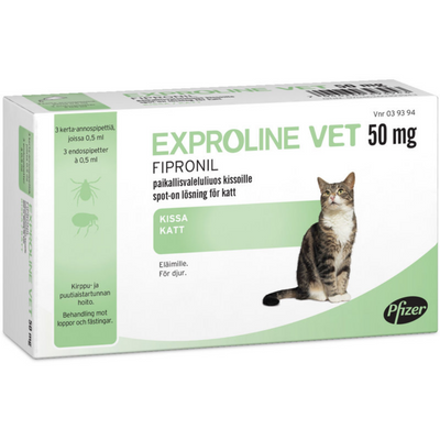 Exproline vet 50 mg -paikallisvaleluliuos kissoille