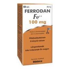 Ferrodan Fe++ 100 mg + C-vitamiini -pitkävaikutteinen tabletti 60 tbl