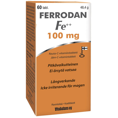 Ferrodan Fe++ 100 mg + C-vitamiini -pitkävaikutteinen tabletti