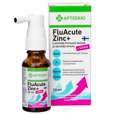 Apteekki FluAcute Zinc+ Piparminttu + Echina 20 ml