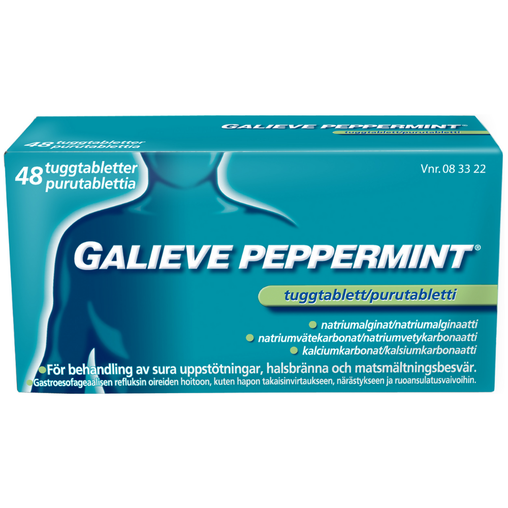 Galieve Peppermint 250/133,5/80 mg -purutabletti närästykseen