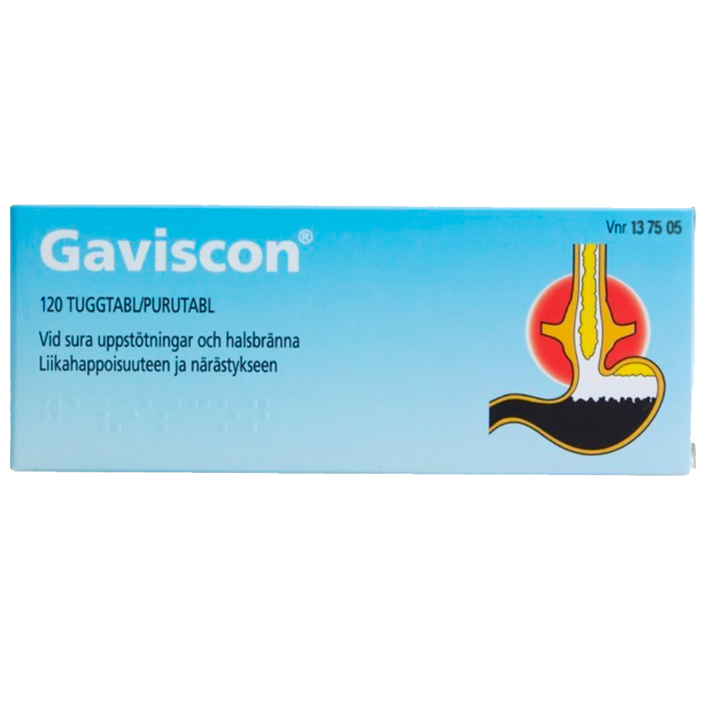 Gaviscon närästyslääke purutabletti -eri kokoja