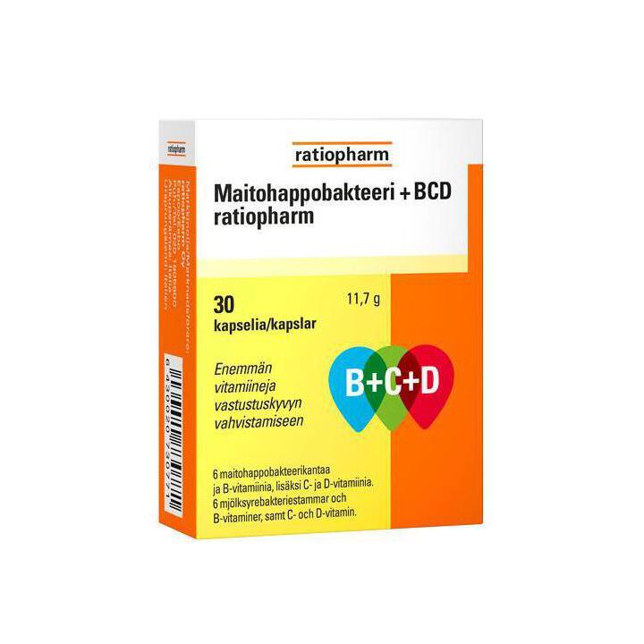 MAITOHAPPOBAKTEERI B+C+D RATIOPHARM 30 fol