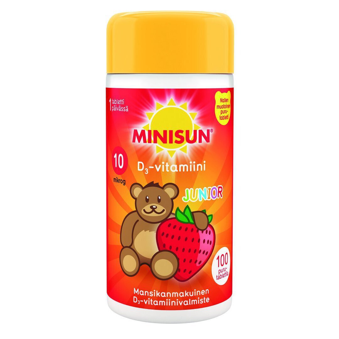 MINISUN D-VITAMIINI 10 MIKROG JUNIOR NALLE 100 tabl