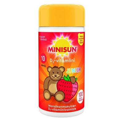 MINISUN D-VITAMIINI 10 MIKROG JUNIOR NALLE 100+25 tablettia BONUSPAKKAUS