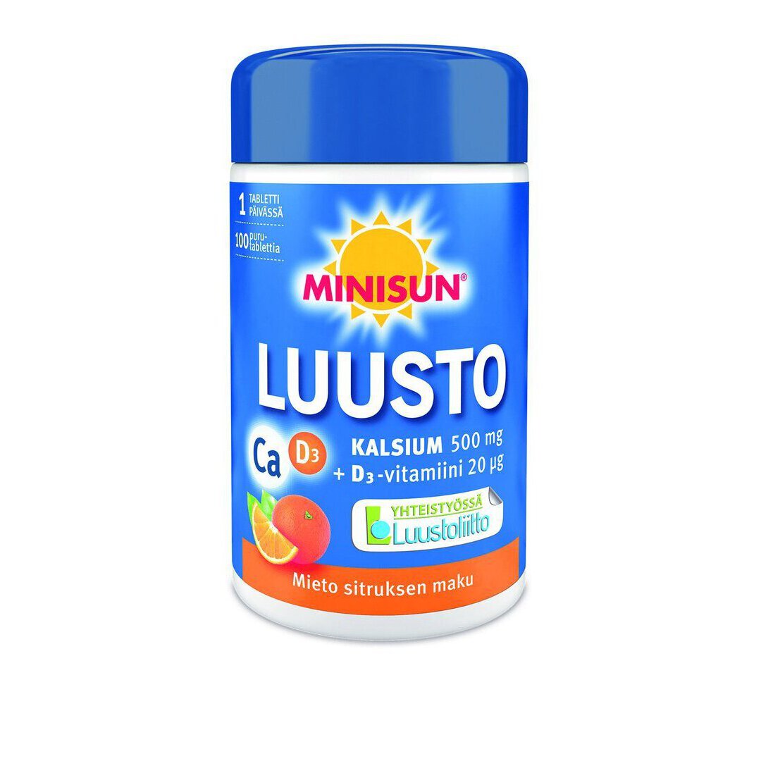 MINISUN KALSIUM + D 20 MIKROG SITRUKSINEN 100 tabl
