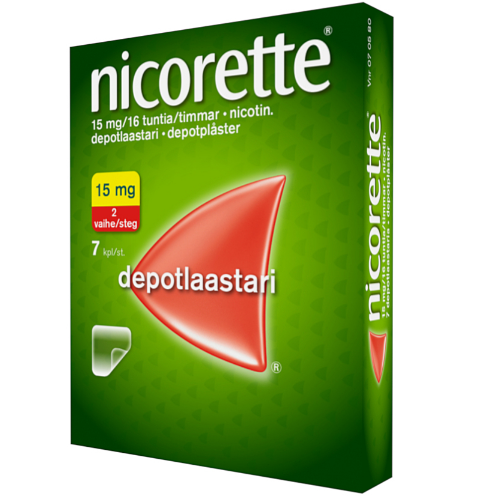 Nicorette depotlaastarit 15 mg/16 h (vaihe 2) 7 kpl
