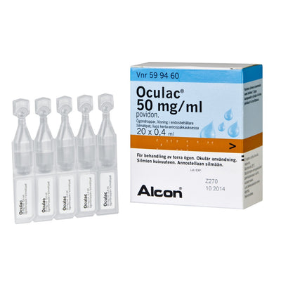 OCULAC 50 mg/ml silmätipat kuivien silmien hoitoon -eri kokoja