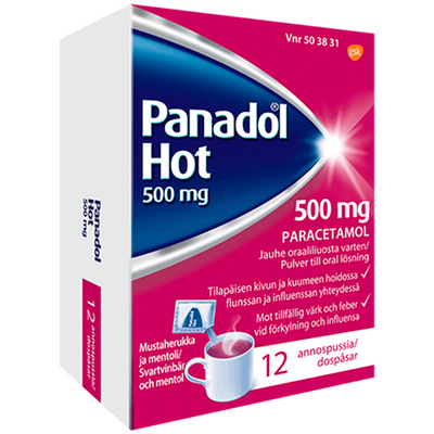 Panadol Hot 500 mg/annos -annosjauheet - eri kokoja