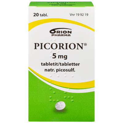 Picorion 5 mg tabletit ummetuksen hoitoon - eri kokoja